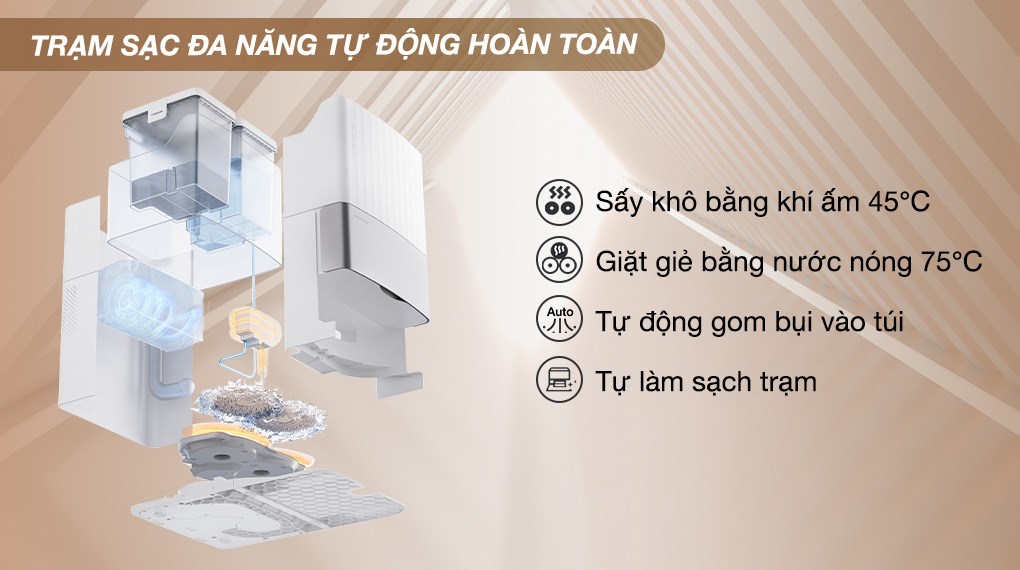 Robot hút bụi lau nhà Roborock Qrevo 5V1 Trắng