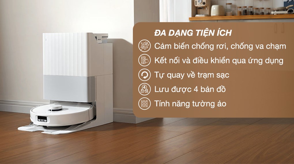 Robot hút bụi lau nhà Roborock Qrevo 5V1 Trắng