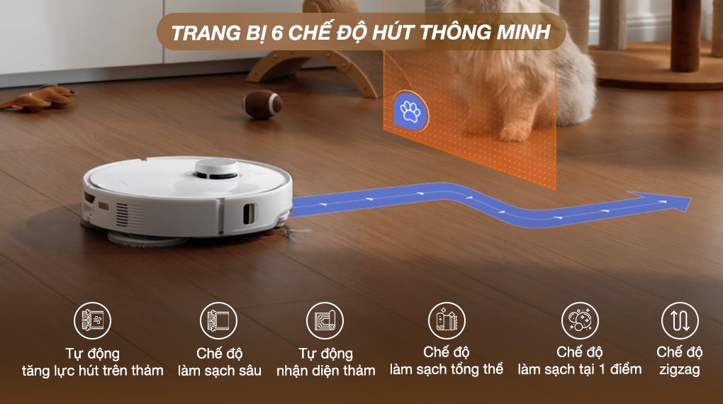 Robot hút bụi lau nhà Roborock Qrevo 5V1 Trắng