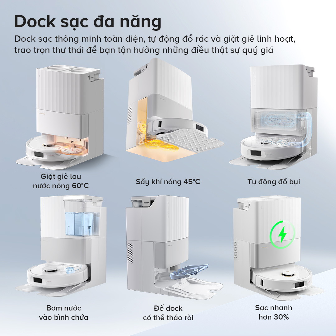 Robot hút bụi lau nhà Roborock Qrevo C Pro Trắng