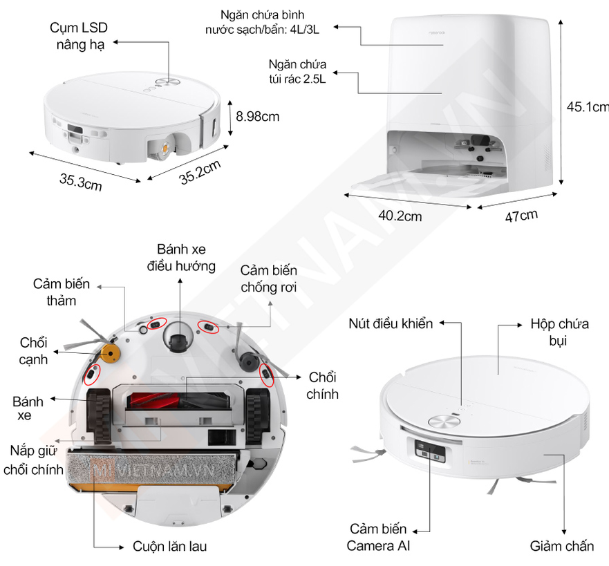 Robot Hút Bụi Lau Nhà Roborock Qrevo Edge 2 Flow