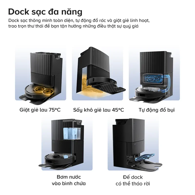 Robot hút bụi lau nhà Roborock Qrevo S Pro-Trắng