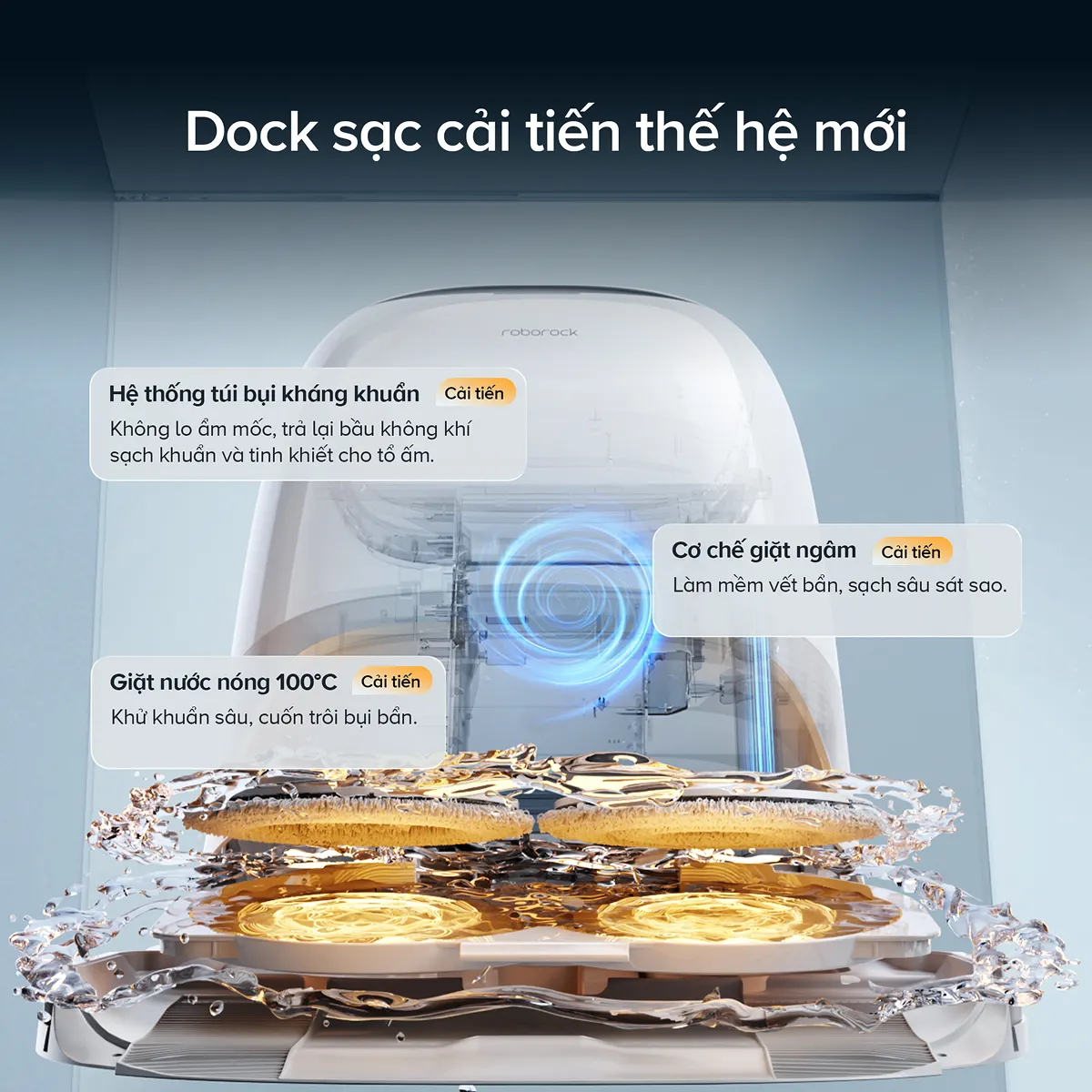 Robot hút bụi lau nhà Roborock Qrevo Curv 2 Pro Trắng