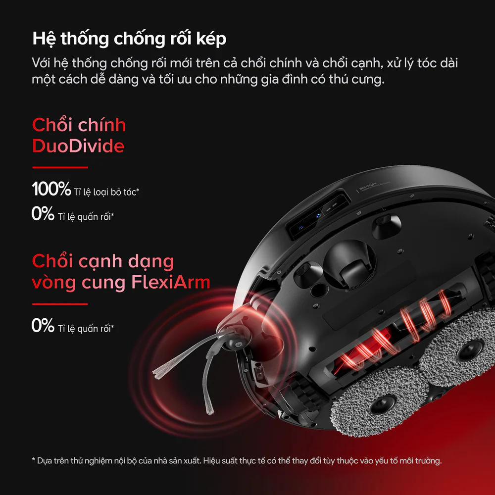 Robot hút bụi lau nhà Roborock Saros 20 Đen