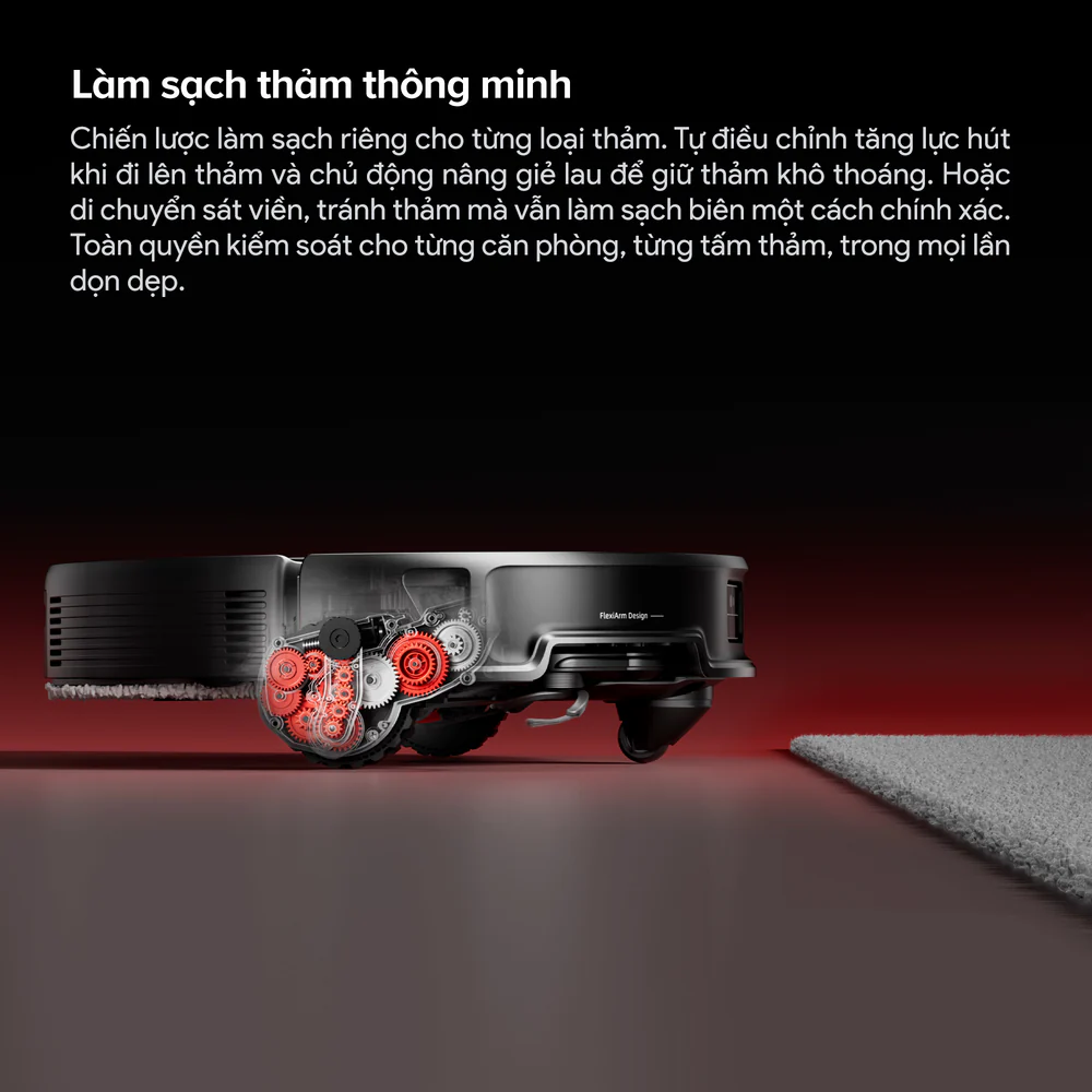 Robot hút bụi lau nhà Roborock Saros 20 Sonic Đen