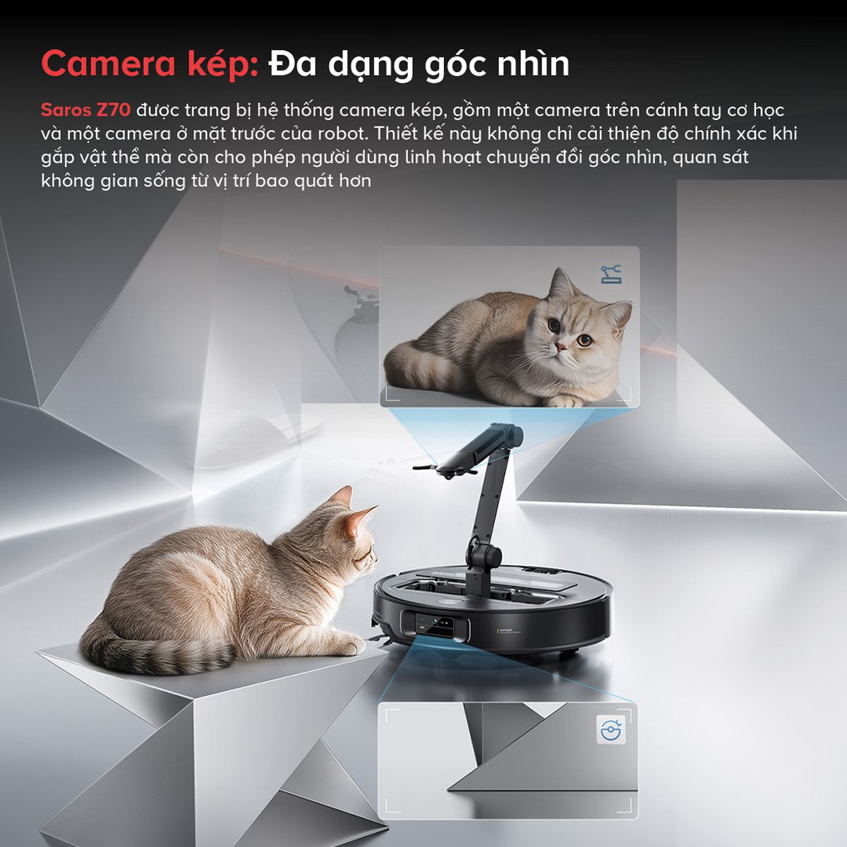 Robot hút bụi lau nhà Roborock Saros Z70 Đen