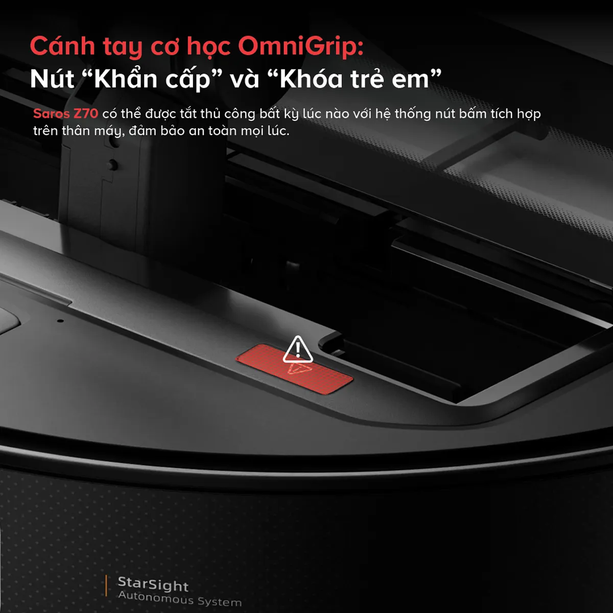 Robot hút bụi lau nhà Roborock Saros Z70 Đen