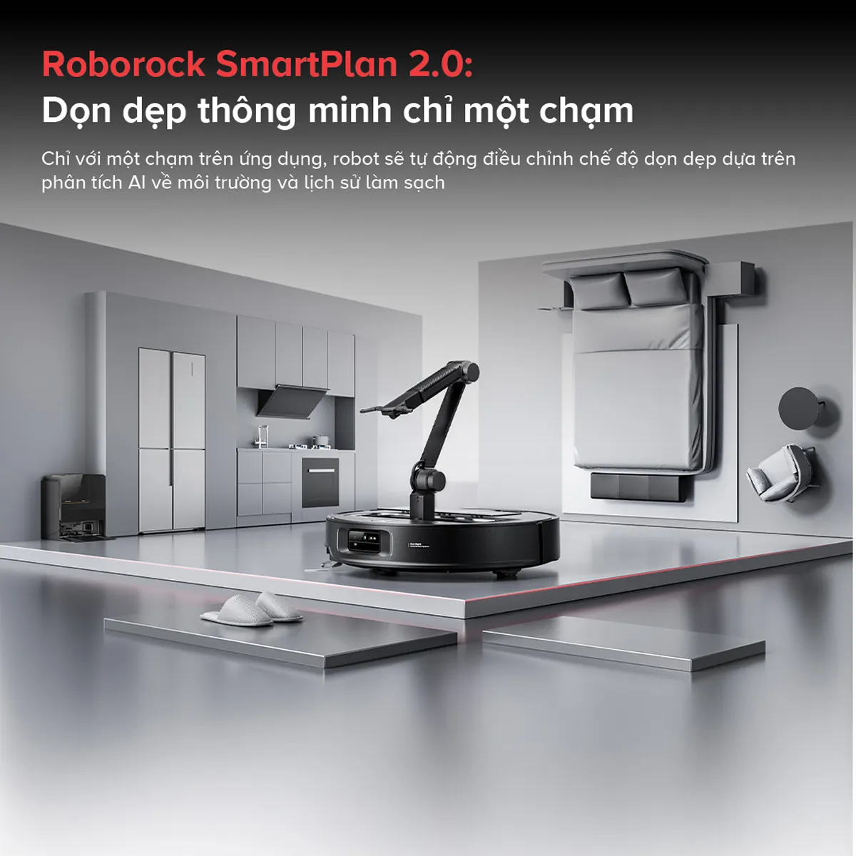 Robot hút bụi lau nhà Roborock Saros Z70 Đen