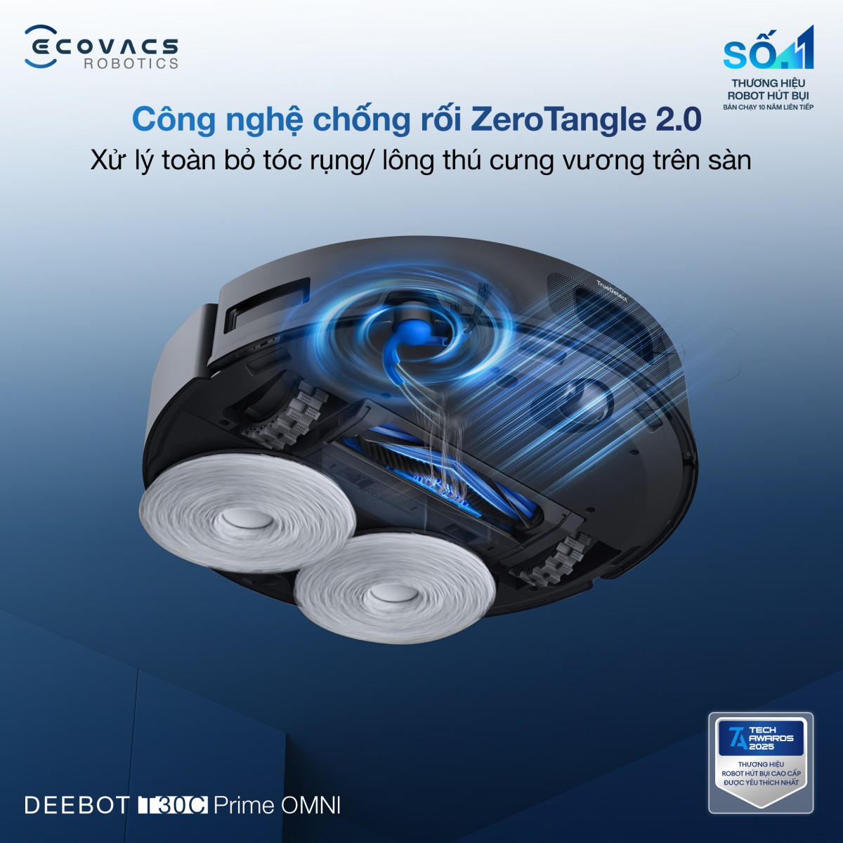 Robot hút bụi thông minh Ecovacs T30C Prime Omni Black