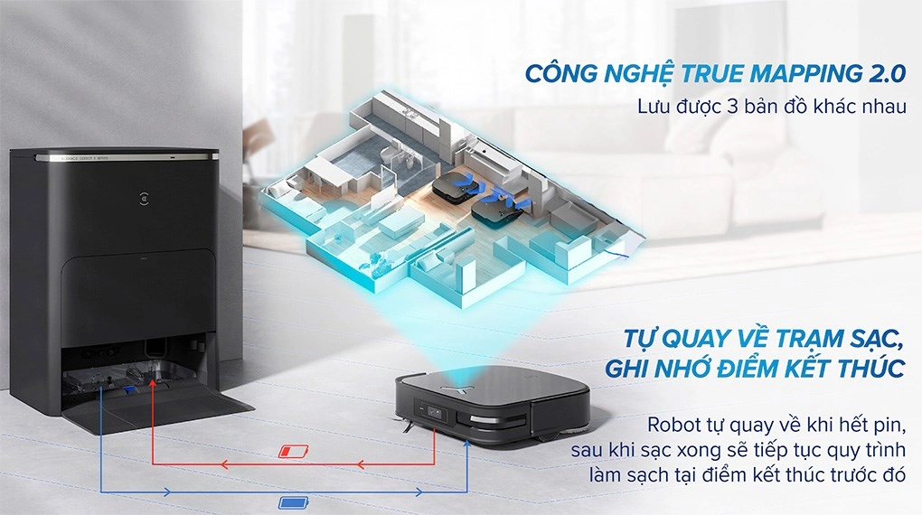 Robot hút bụi thông minh Ecovacs X2 Combo