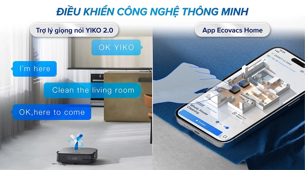 Robot hút bụi thông minh Ecovacs X2 Combo