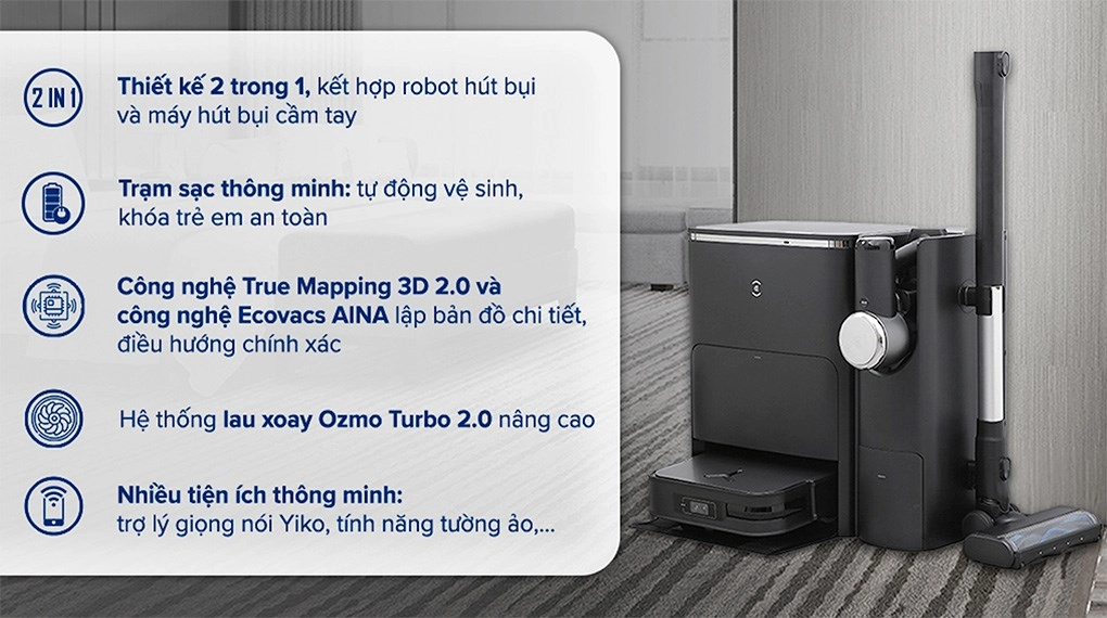 Robot hút bụi thông minh Ecovacs X2 Combo