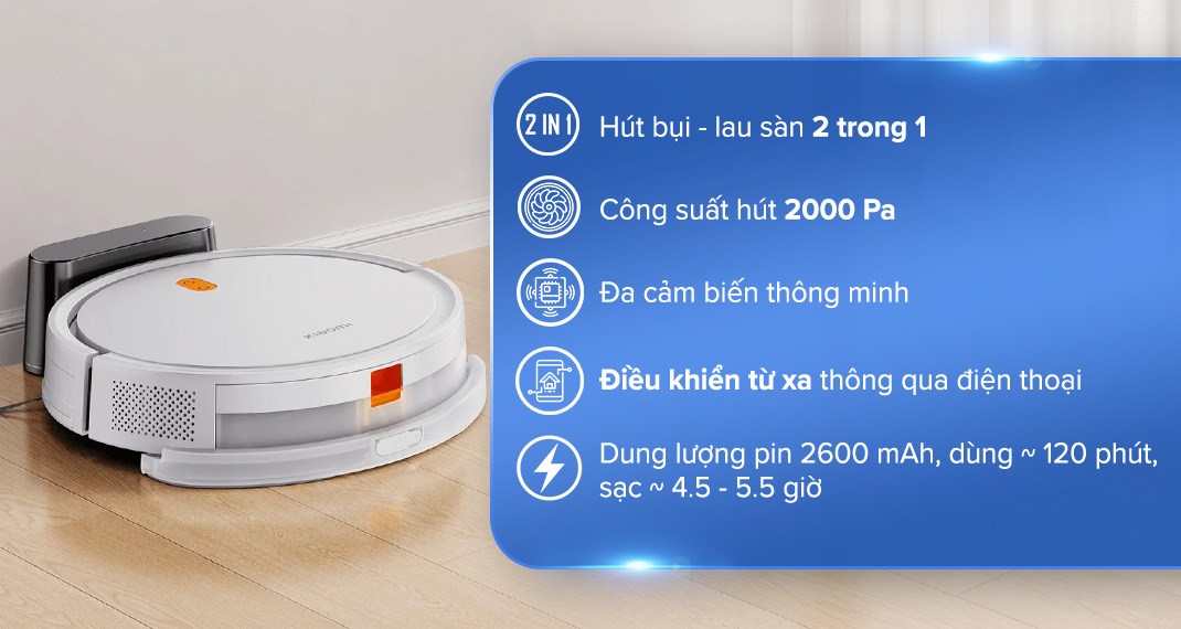 Robot hút bụi Xiaomi E5 White