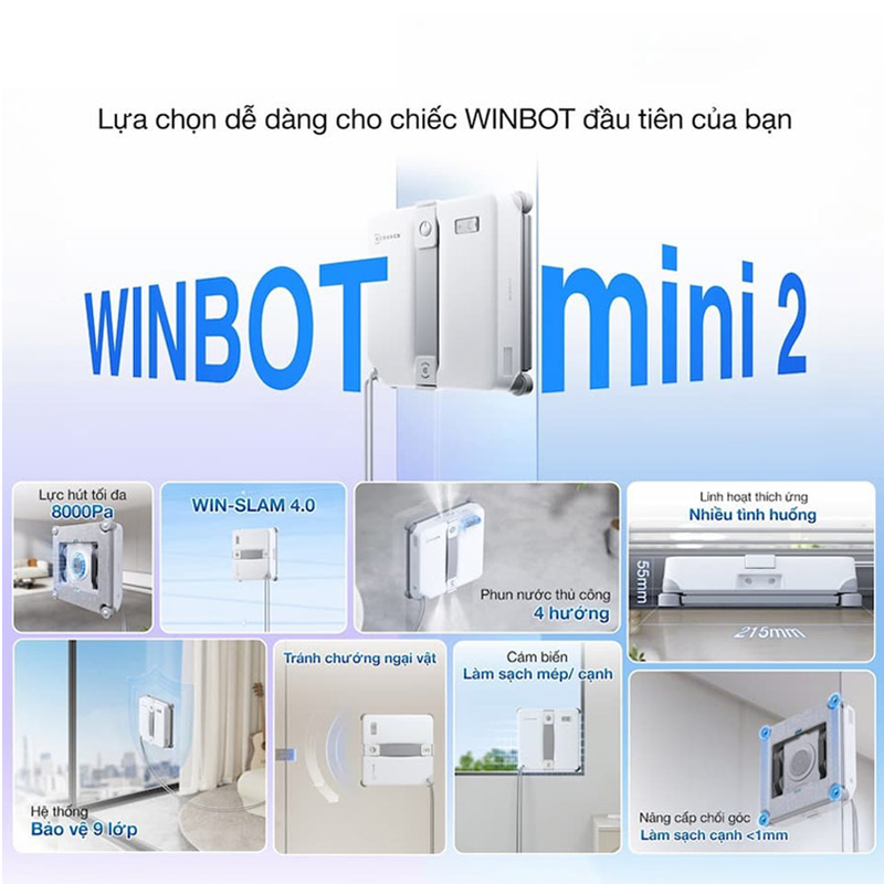 Robot lau kính Ecovacs Winbot Mini 2