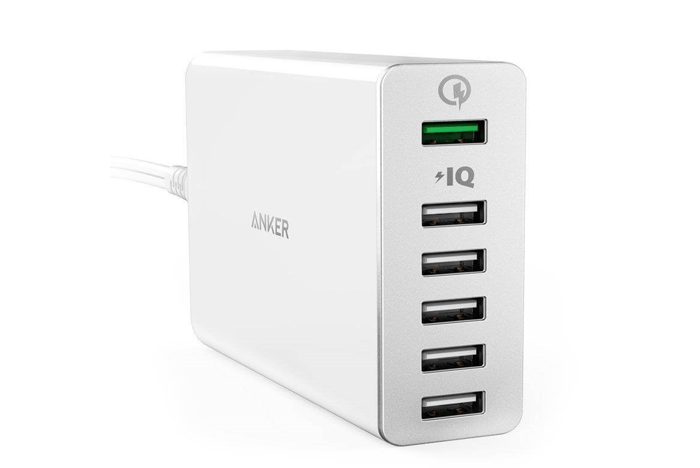 Sạc Anker 6 cổng, 60w, Quick Charge 3.0 - [Powerport+ 6, 60w, QC 3.0] - A2063