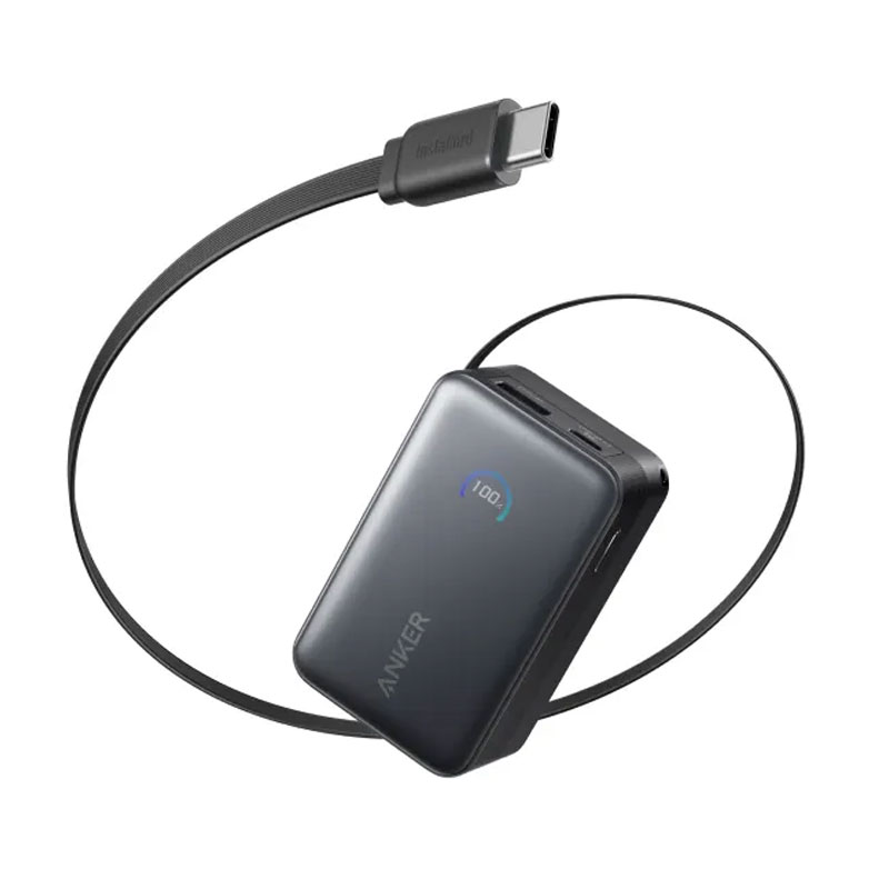 Sạc dự phòng Anker Nano 2C1A 45W 10000mah (Built-In Retractable USB-C Cable) Đen (Black) B2B_A1638