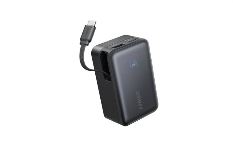 Sạc dự phòng Anker Nano 2C1A 45W 10000mah (Built-In Retractable USB-C Cable) Đen (Black) B2B_A1638