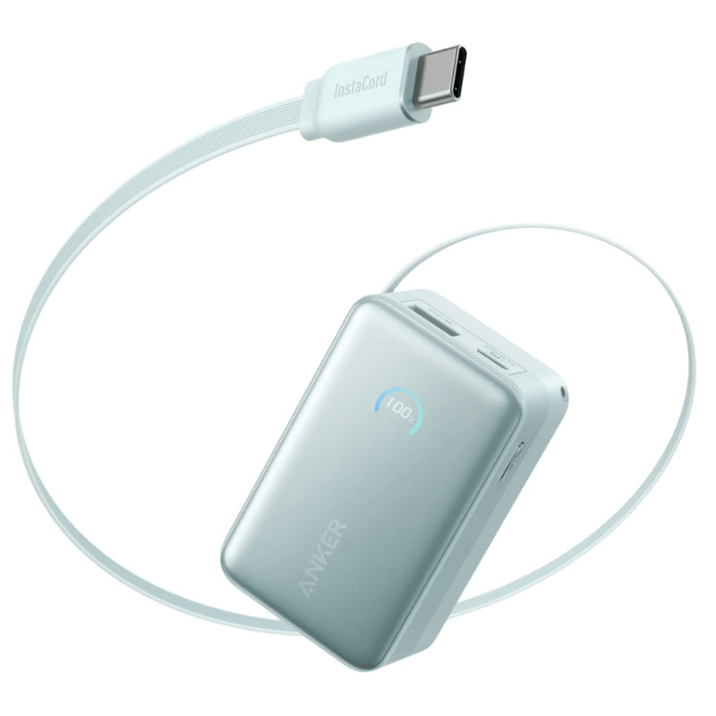 Sạc dự phòng Anker Nano 2C1A 45W 10000mah (Built-In Retractable USB-C Cable) Xanh lá (Green) B2B_A1638