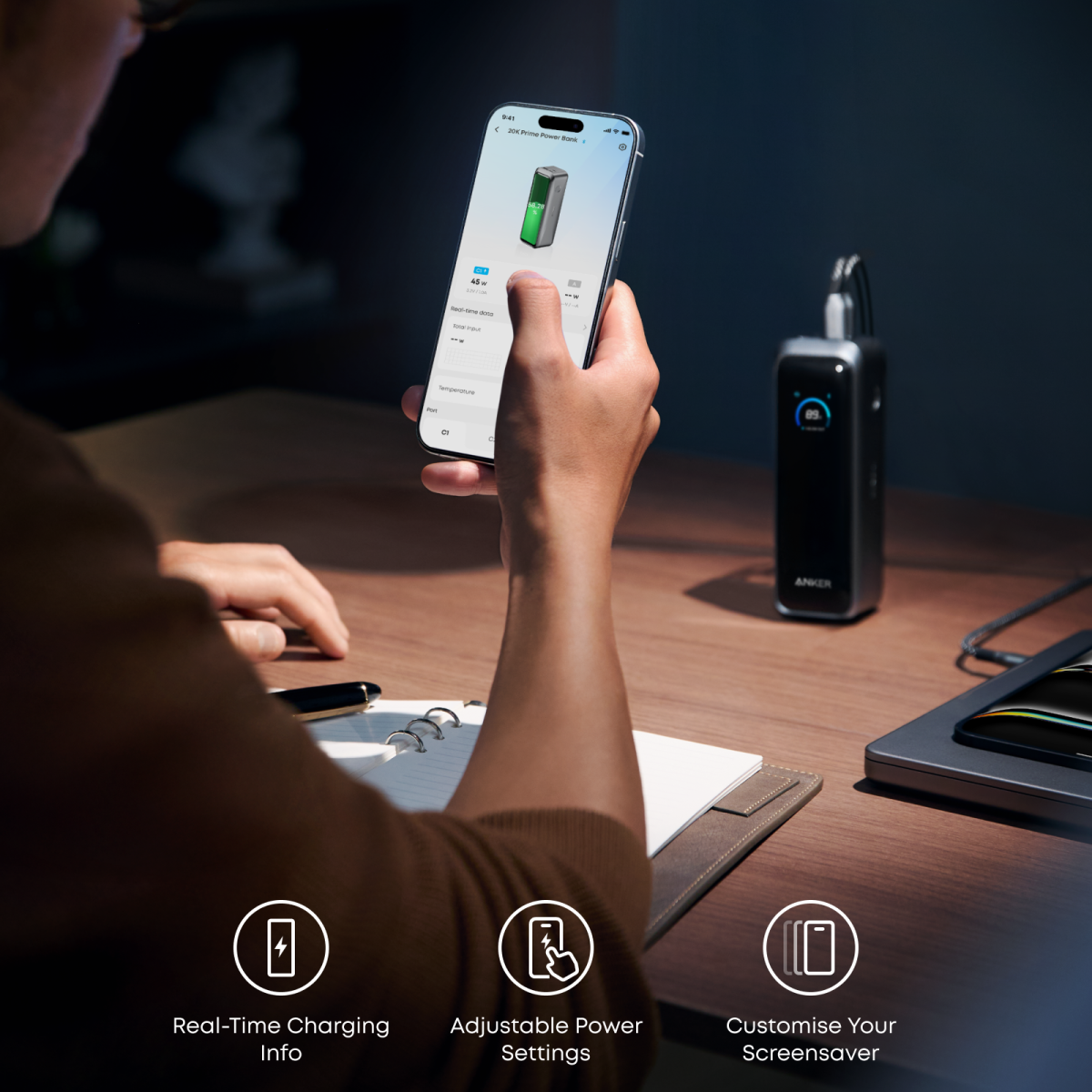 Sạc dự phòng Anker Prime 2C1A 20000mah Đen (Black) B2B_A110B