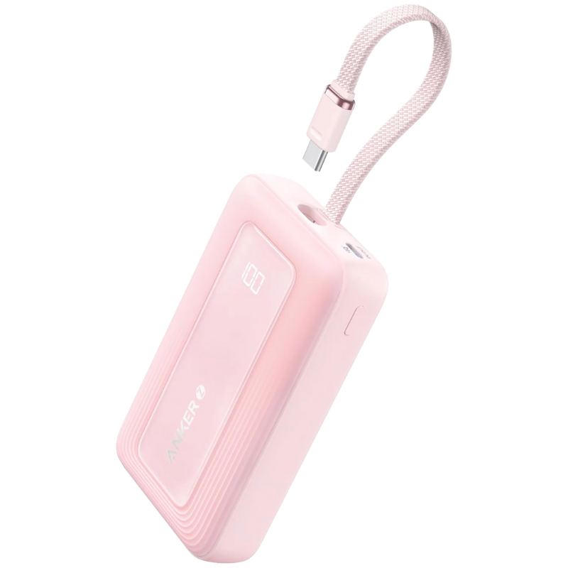 Sạc dự phòng Anker Zolo 1A1C 30W 10000mah (Built-In USB-C Cable) Hồng (Pink) B2B_A1688