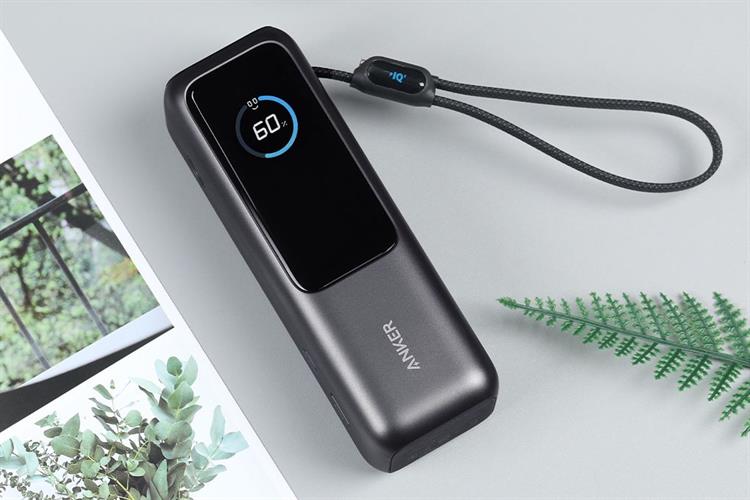 Sạc dự phòng Anker Zolo 1C1A 165W 25000mah (Built-In USB-C and Retractable Cable) Đen (Black) B2B_A1695