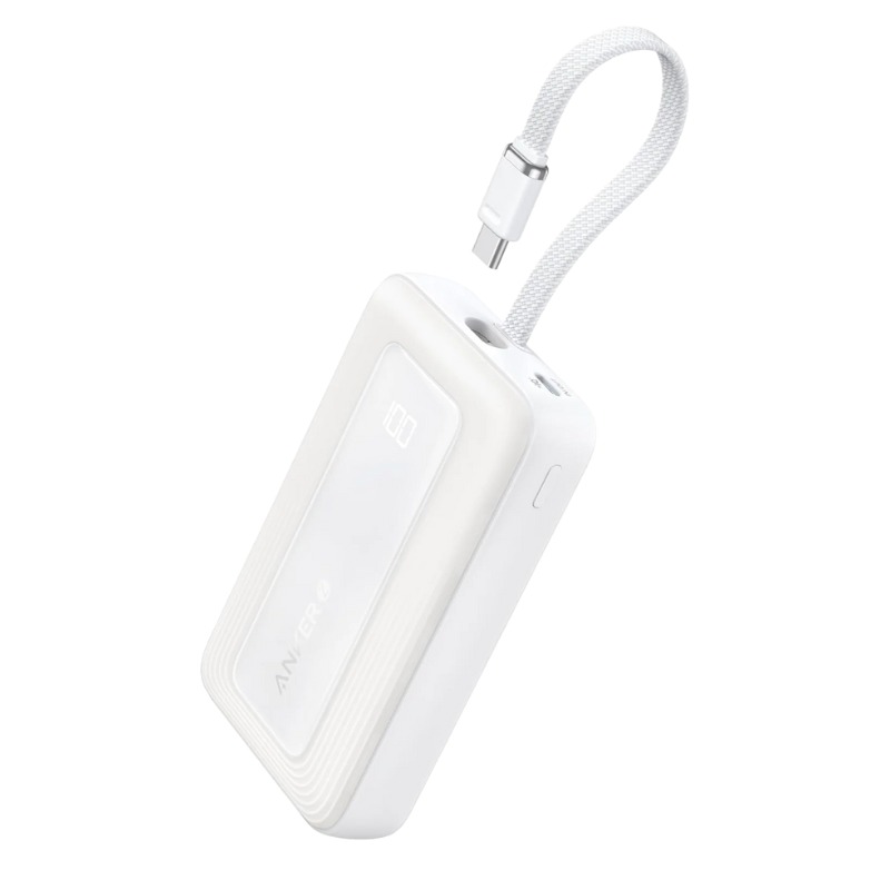 Sạc dự phòng Anker Zolo 1C1A 30W 20000mah (Built-In USB-C Cable) Trắng (White) B2B_A1689