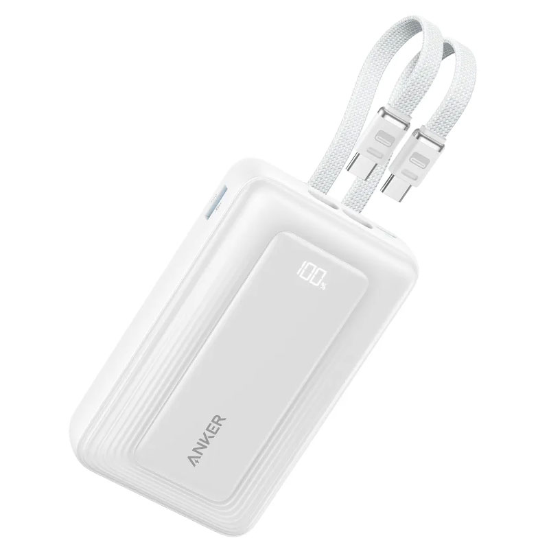 Sạc dự phòng Anker Zolo 1C1A 45W 20000mah (Built-In Dual USB-C Cables) Trắng (White) B2B_A1681