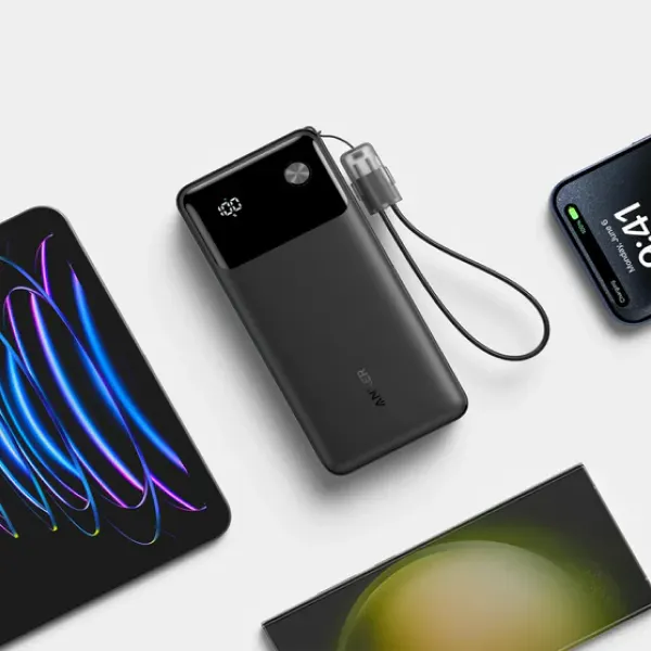 Sạc dự phòng Anker Zolo 2C1A 22.5W 20000mah (Built-In USB-C Cable) Đen (Black) B2B_A110E