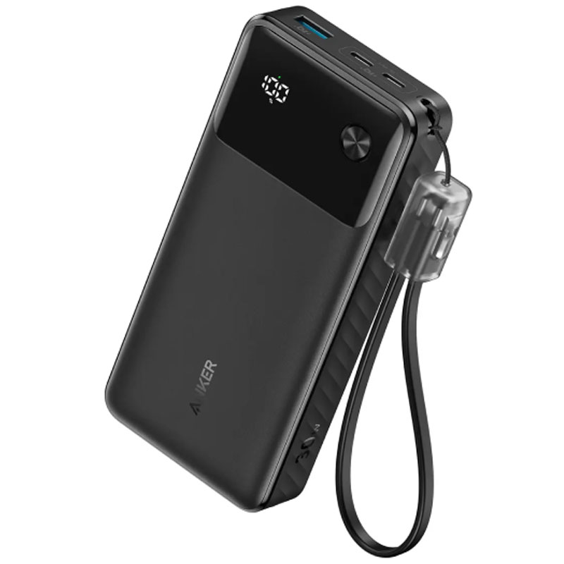 Sạc dự phòng Anker Zolo 2C1A 22.5W 20000mah (Built-In USB-C Cable) Đen (Black) B2B_A110E