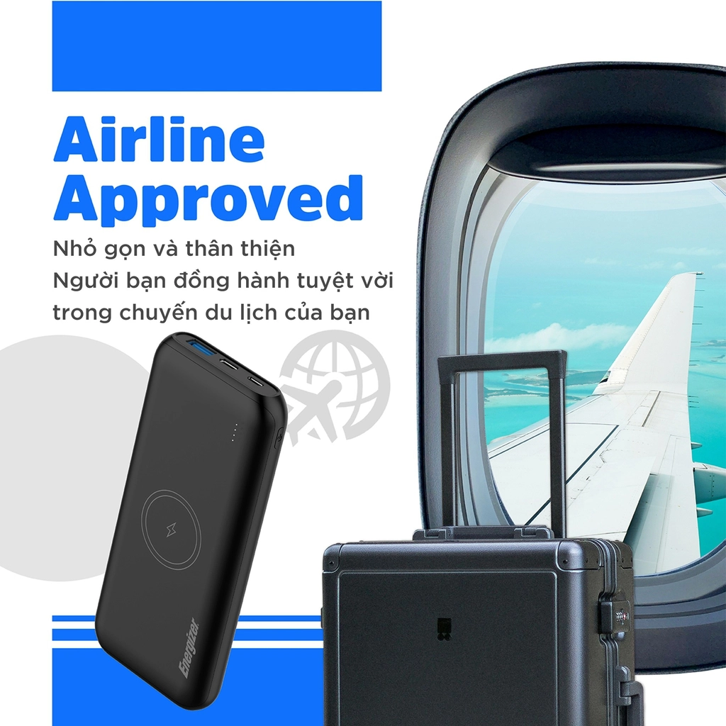 Sạc dự phòng Energizer 10,000mAh /3.7V Li-Polymer - QE10009PQBK