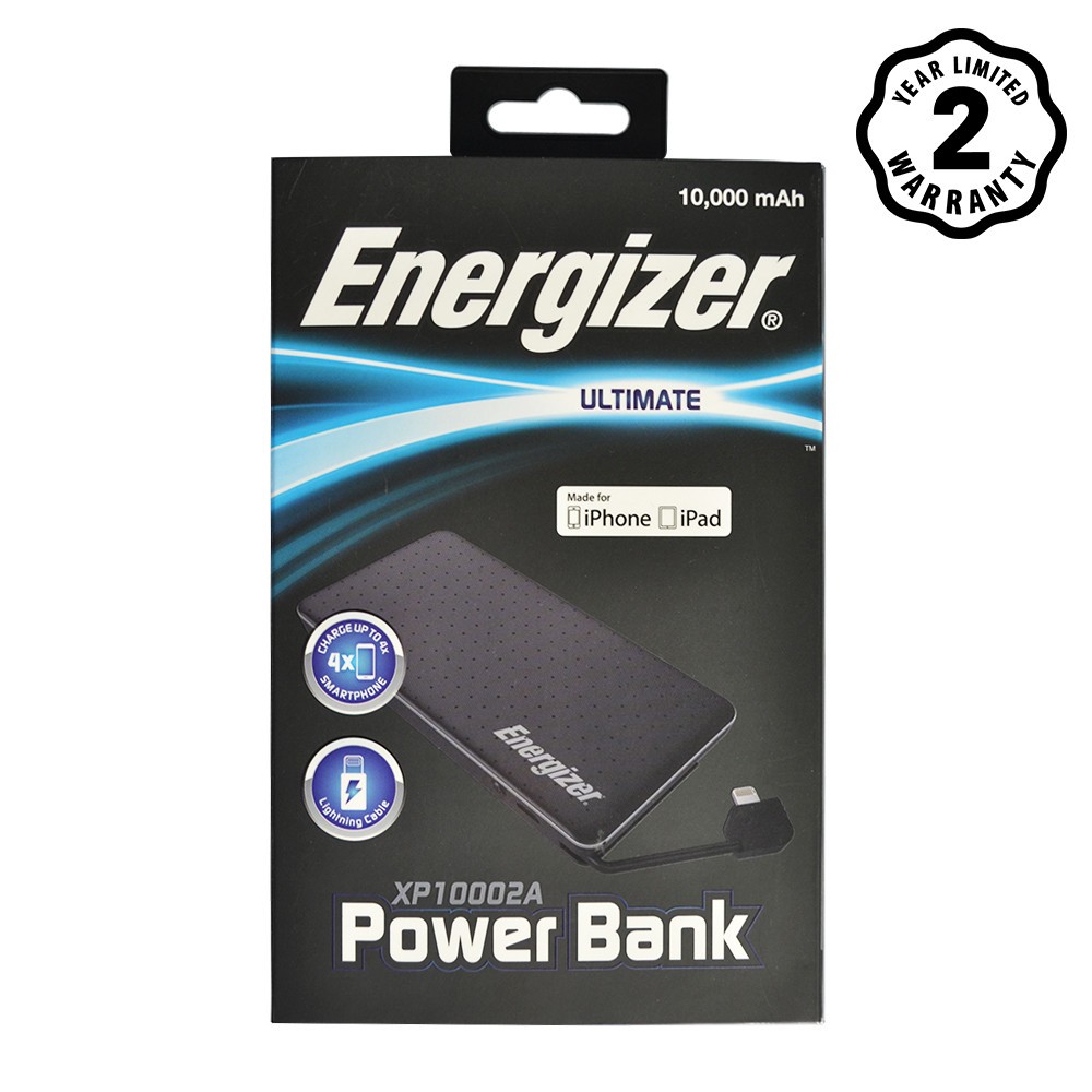 Sạc dự phòng Energizer 10,000mAh /3.7V Li-Polymer - XP10002ABK