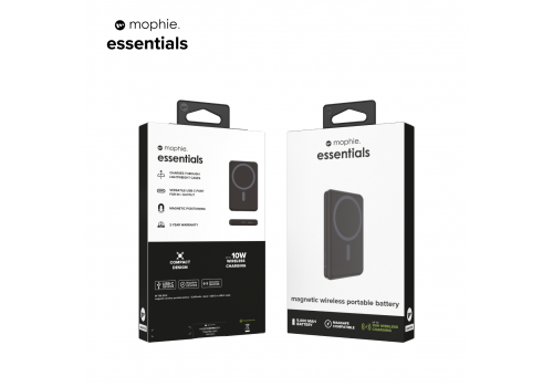 Sạc dự phòng ko dây mophie Essentials Snap+  5,000mAh - Black - 401112180