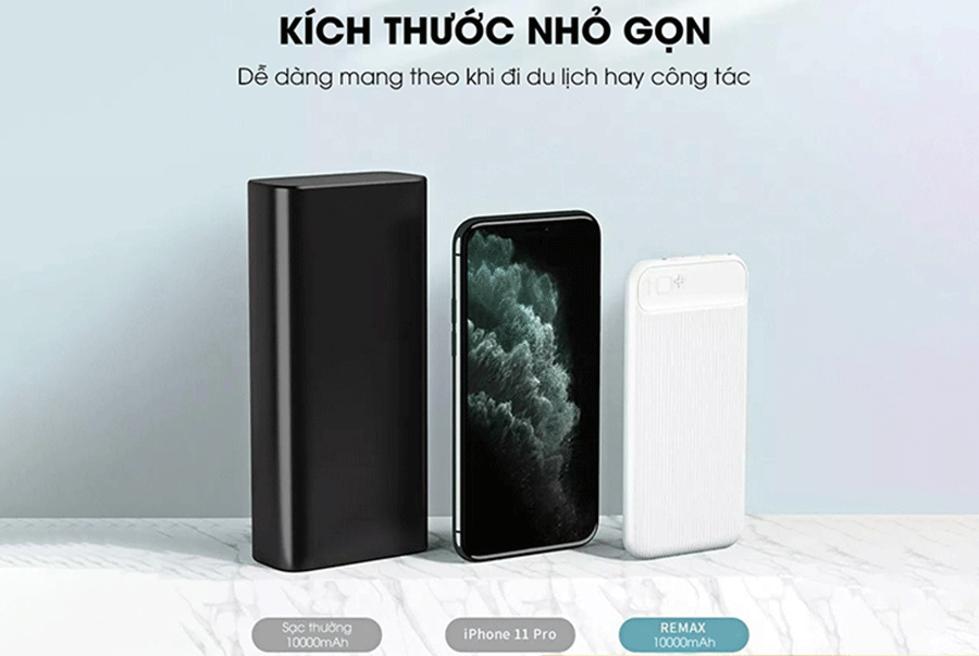 Sạc dự phòng Remax 10.000mAh RPP159 - Black - Bảo hành 30 ngày