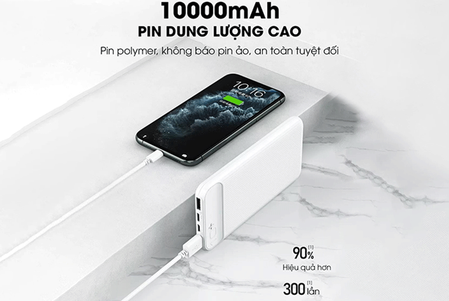 Sạc dự phòng Remax 10.000mAh RPP159 - White - Bảo hành 30 ngày