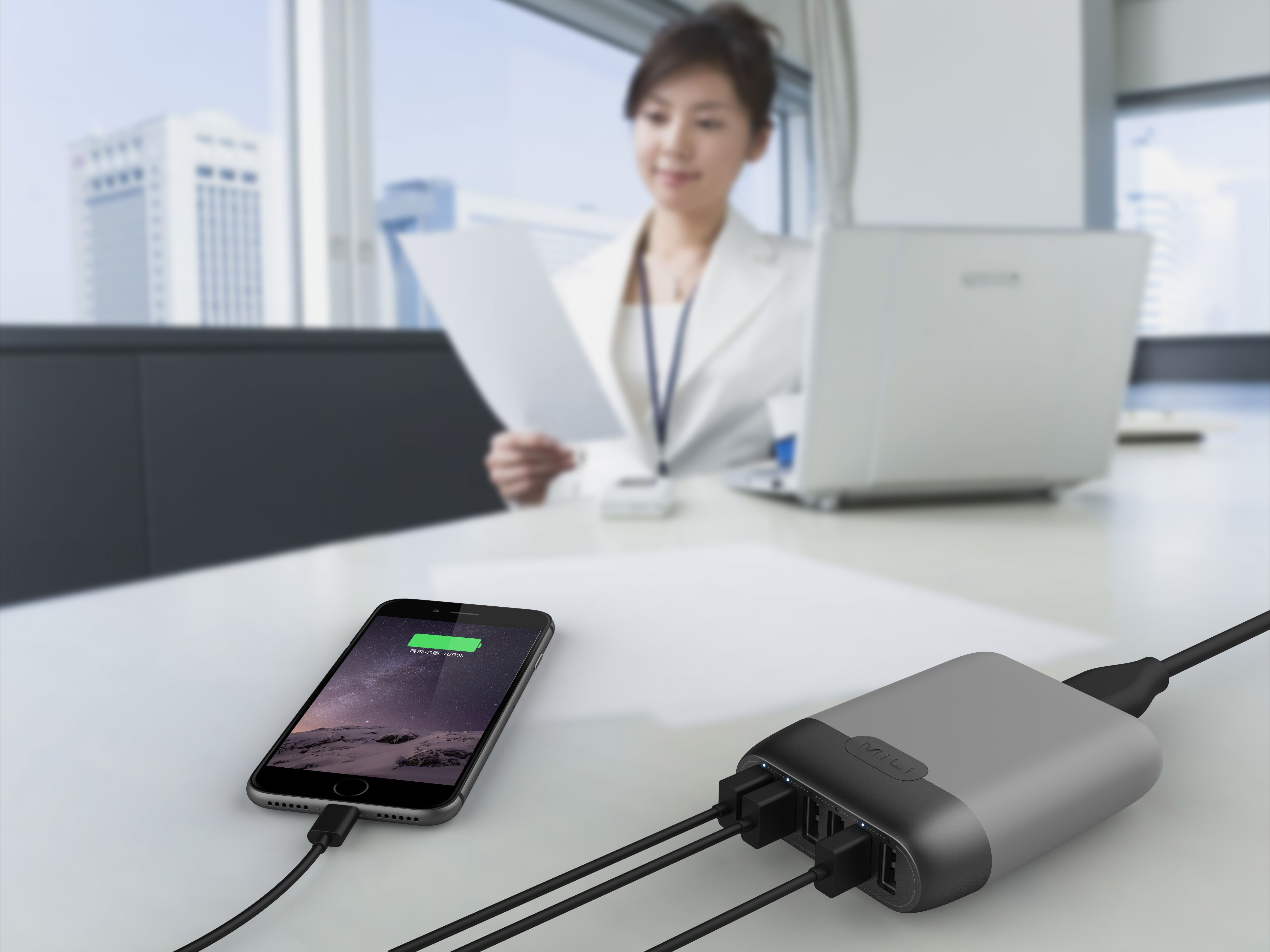 Sạc MiLi 6 cổng 60W (PD 30W) Station III - HC-H60-CGY