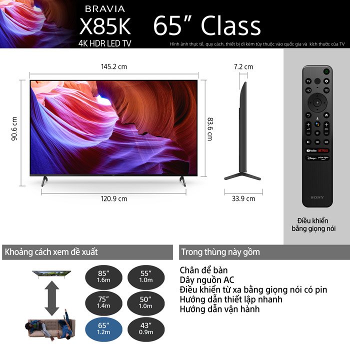 Smart Tivi 4K Sony KD-65X85K 65 inch Google TV