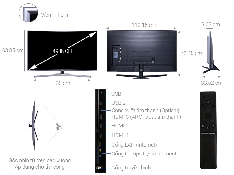 Smart Tivi Cong Samsung 49 inch 49NU7500, 4K UHD, HDR
