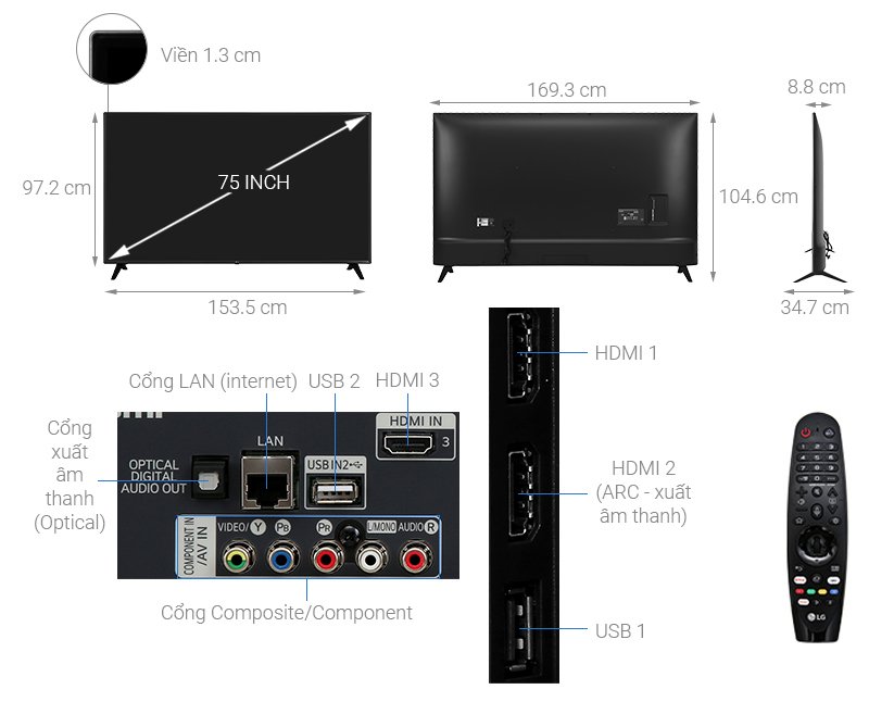 Smart Tivi LG 4K 75 inch 75UN7290PTD ThinQ AI