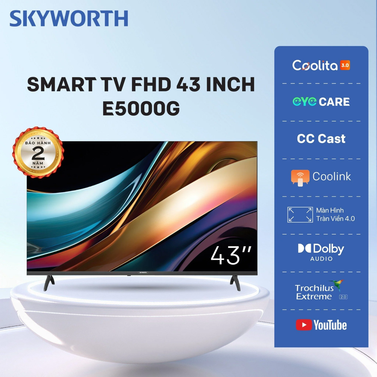 Smart Tivi Skyworth 43 inch 43E5000G FHD