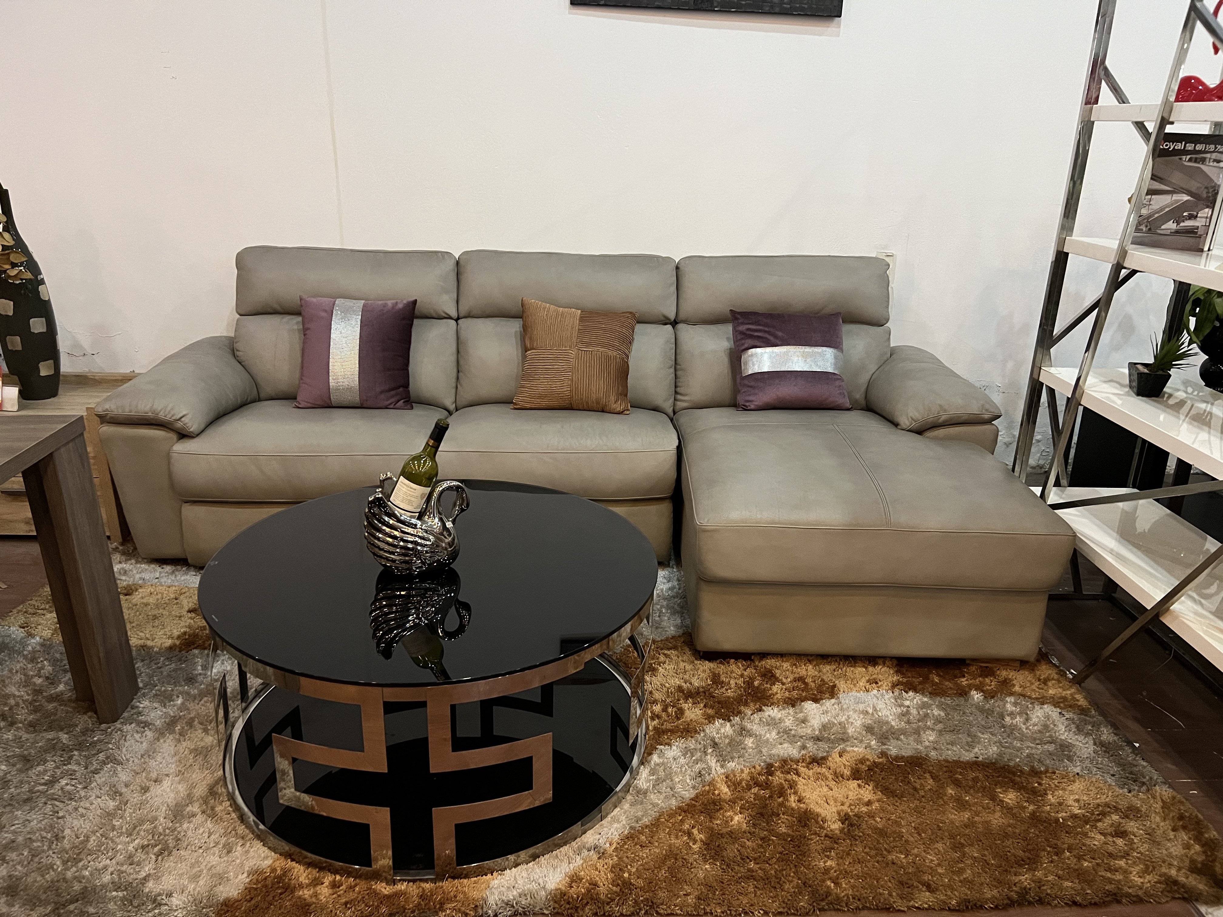 Sofa góc trái, 854# màu Z3006/PVC (3) - Thương hiệu Sofaland