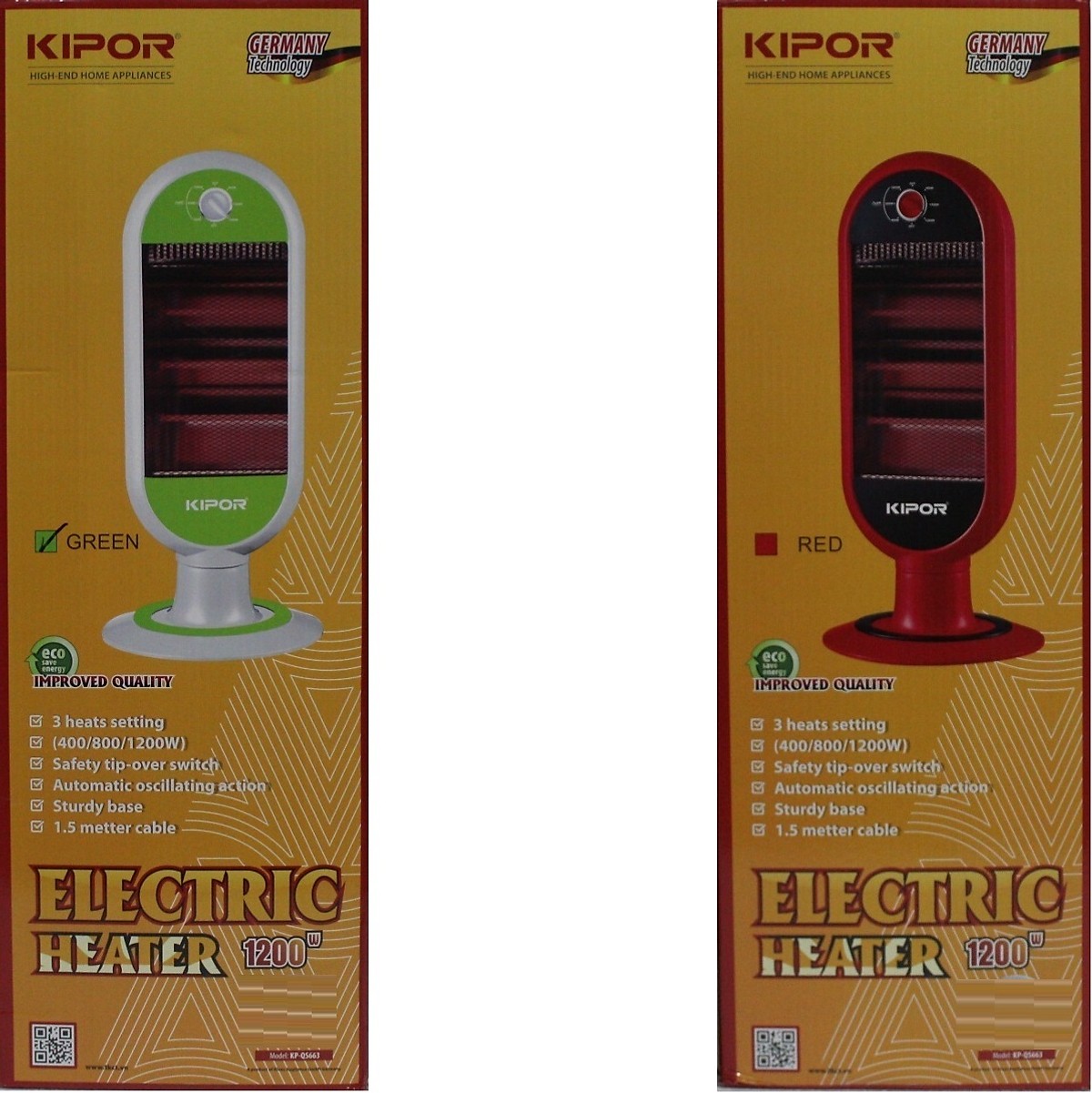Sưởi hồng ngoại 3 bóng Kipor KP-QS663(G/R)