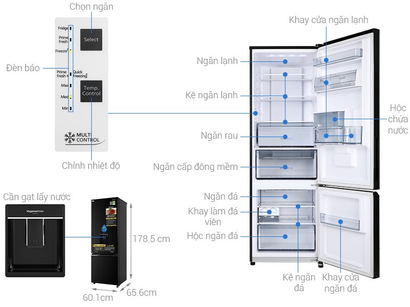 Tủ lạnh Panasonic Inverter 322L NR-BC360WKVN