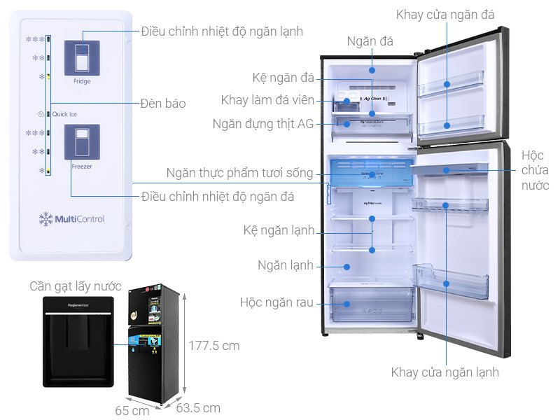 Tủ lạnh Panasonic Inverter 366L NR-TL381GPKV