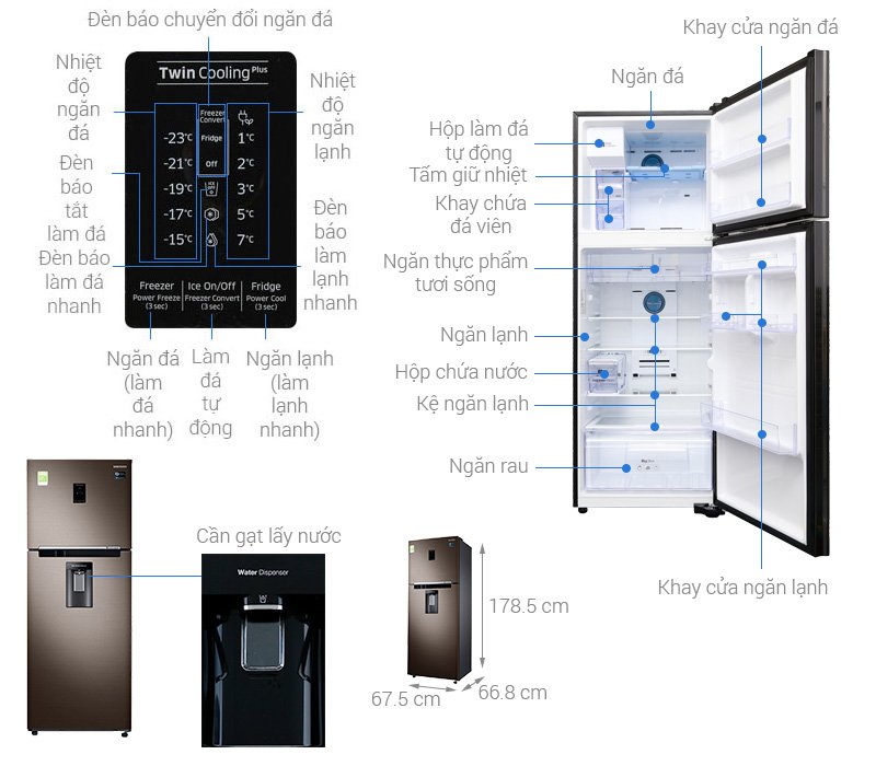 Tủ lạnh Samsung RT38K5982DX/SV - 380 Lít, Inverter, 2 dàn lạnh độc lập
