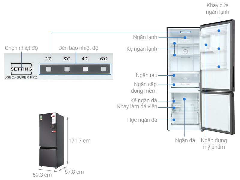 Tủ lạnh Toshiba Inverter 325L GR-RB410WE-PMV(37)-SG