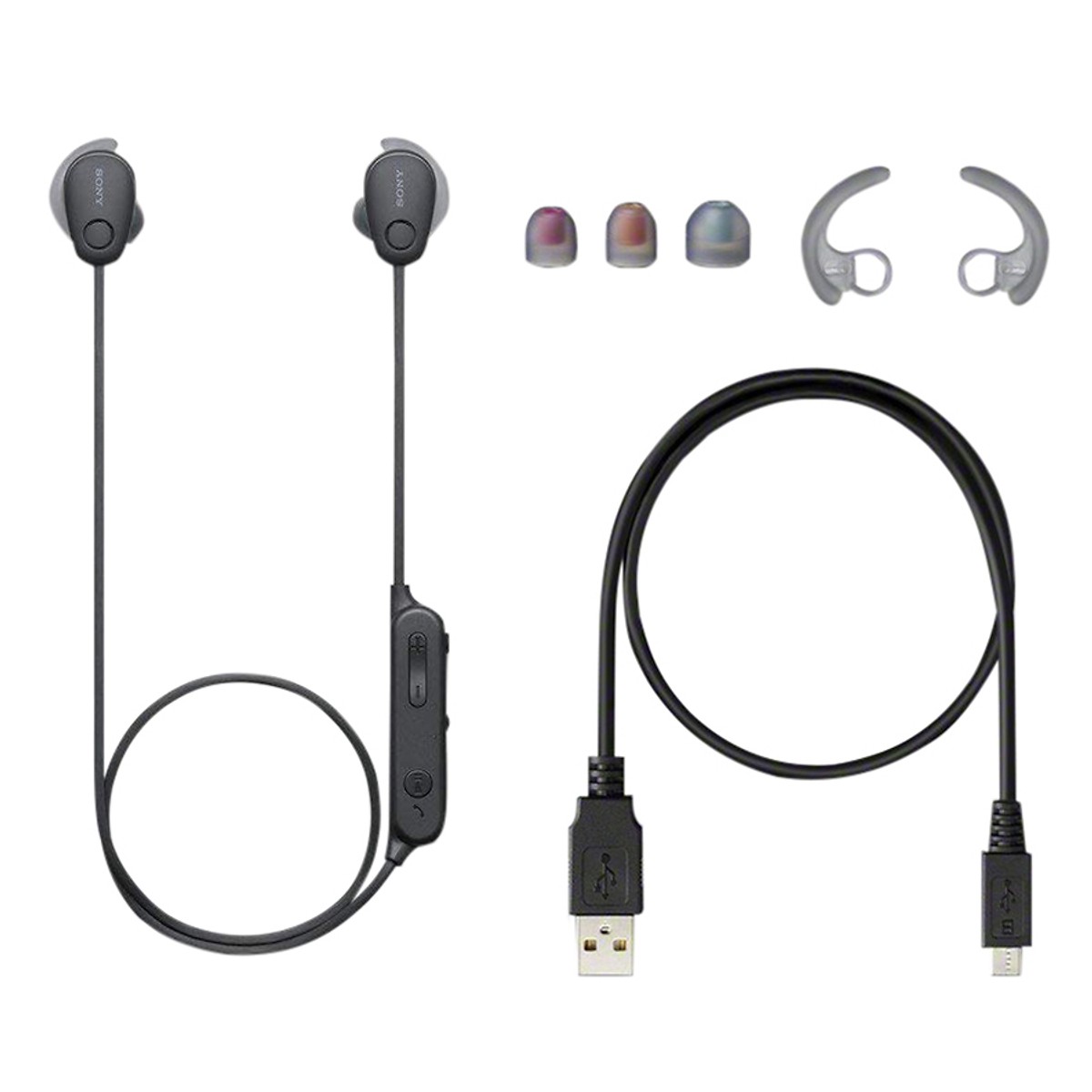 Tai nghe Bluetooth vòng cổ Sony WI-SP600N/BME màu đen