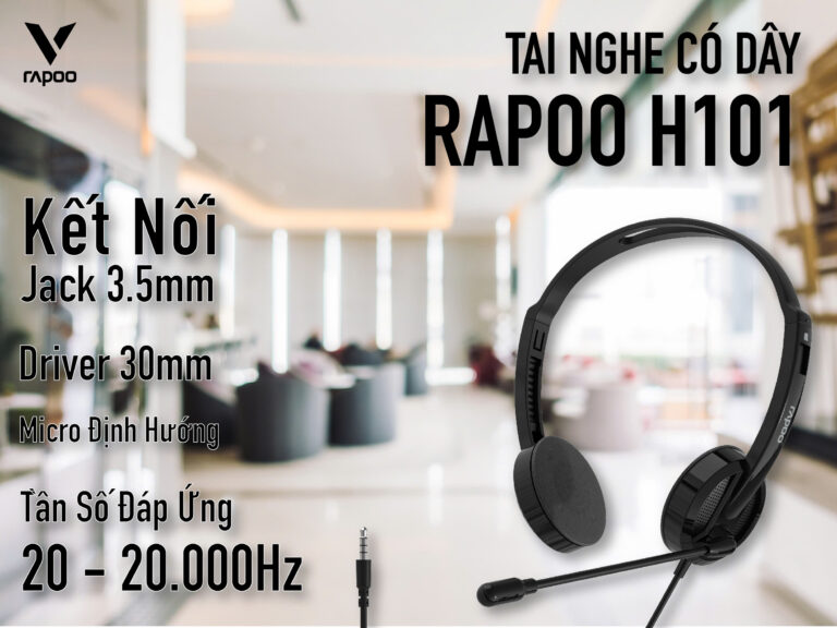 Tai nghe có dây chụp đầu Rapoo H101