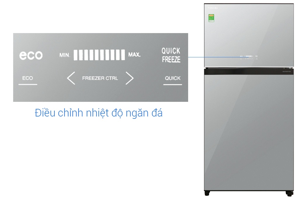 Tủ lạnh 2 cánh Inverter Toshiba GR-AG58VA/X - 555 Lít