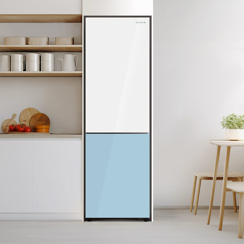 Tủ lạnh 2 cửa Bespoke Inverter 322 Lít Coex RT-4011GWB-BS (Mặt gương trắng, xanh)