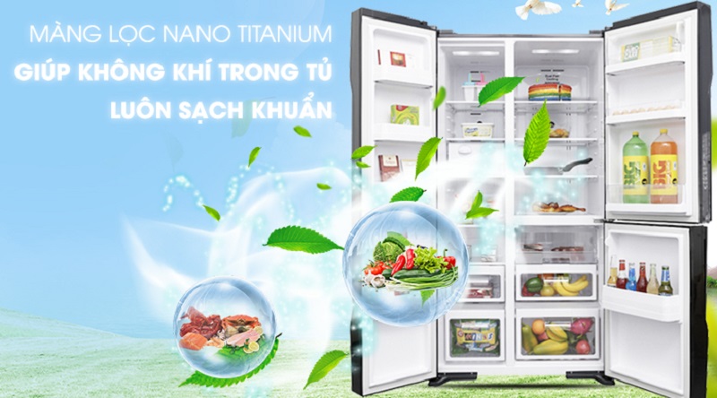 Tủ lạnh 3 cánh 405 Lít Hitachi R-FWB475PGV2 (GBK) - Đen